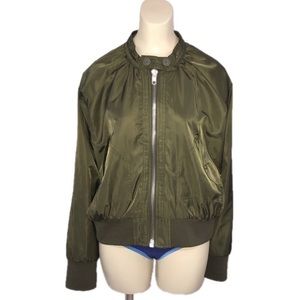Free People “midnight bomber” jacket  moss sz s